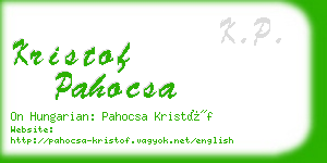 kristof pahocsa business card